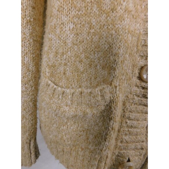 Eddie Bauer XL Oatmeal Knit Cardigan Shawl Collar Cottagecore - Picture 4 of 10